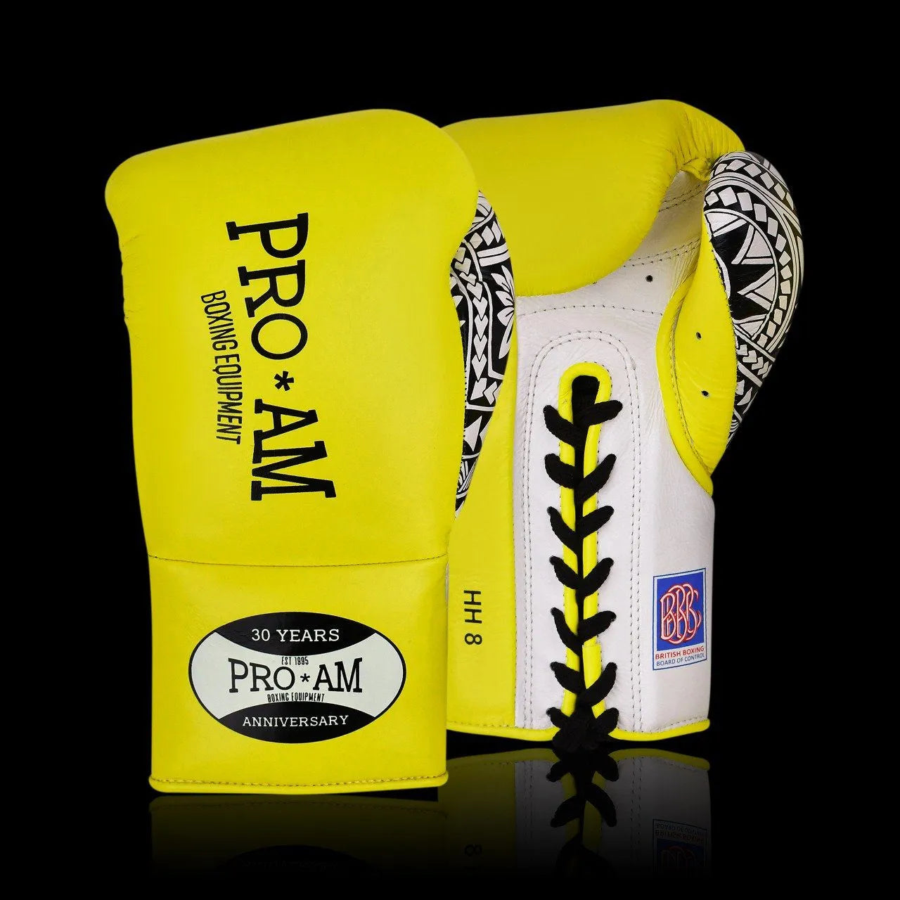 Proamboxinguk Valero professional boxing gloves with BBBofC approval, featuring black and red design and padded wrist support.