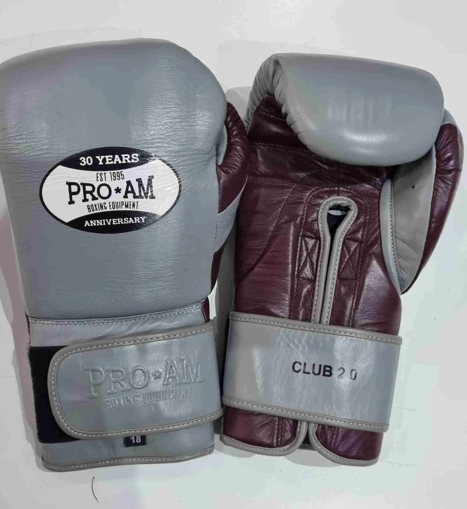 Pro-Am Club Range 2.0 boxing gloves by Proamboxinguk, black and red gloves with foam padding for training and sparring.