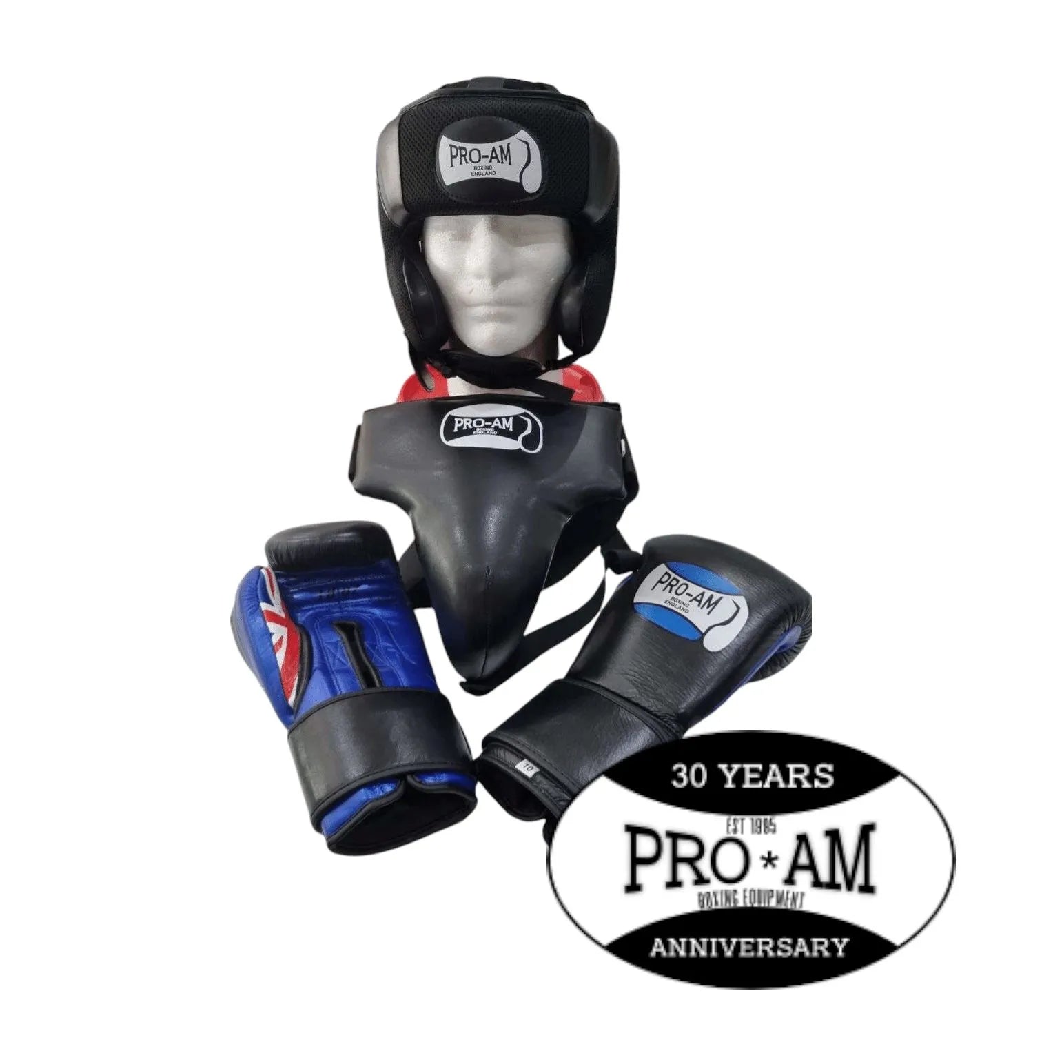 Pro-Am Amateur Boxing Sparring Set – Gloves, Headguard & Groin Guard