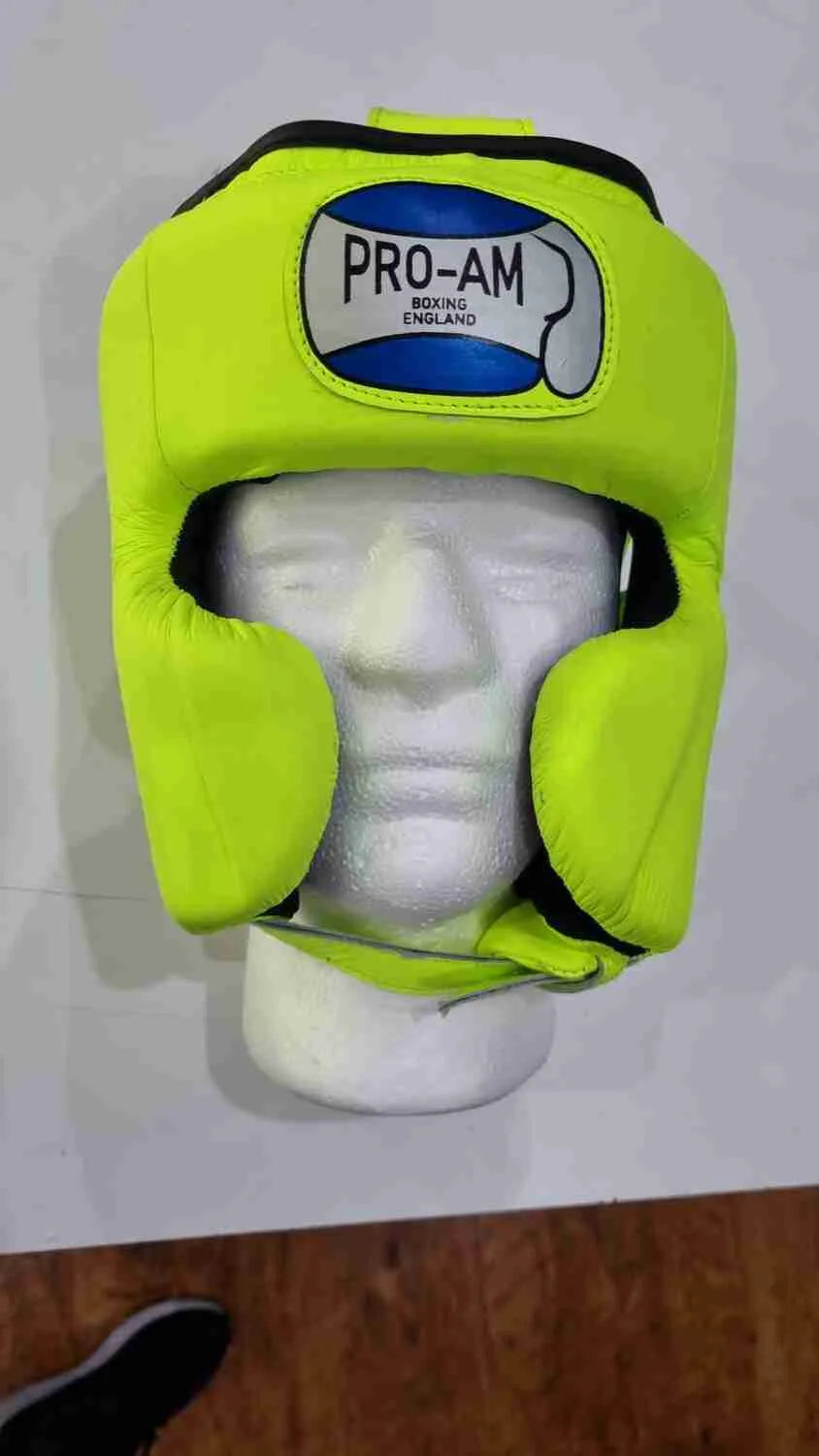 Pro-Am Professional Sparring Headguard by Proamboxinguk showing padded protective headgear for boxing sparring sessions.