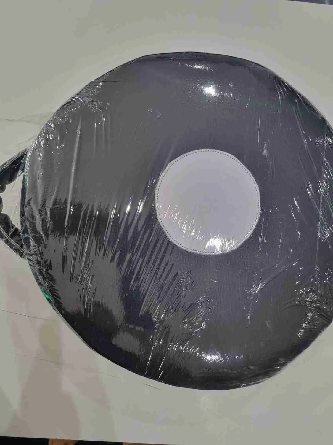 Medium Mexican leather punch shield from Proamboxinguk, 35cm boxing equipment with padded surface for training and protection.