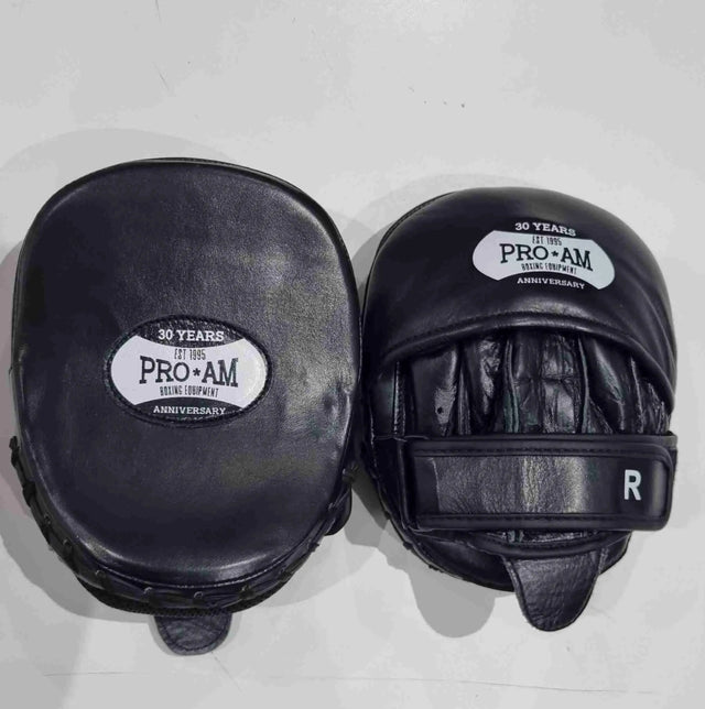 Pro-Am Micro Boxing Mitts by Proamboxinguk, close-up of lightweight training mitts with padded surface for boxing workouts