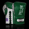 Proamboxinguk Valero professional contest boxing gloves with BBBofC approval, featuring black and red design and padded wrist support.