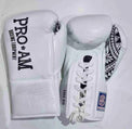 Proamboxinguk Valero professional boxing gloves, BBBofC approved, showing black and red padded boxing gloves with brand logo.