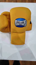 Pro-Am Professional Sparring Boxing Gloves by Proamboxinguk, lace-up design with padded palms for training and combat.