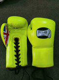Pro-Am Professional Sparring Boxing Gloves by Proamboxinguk, lace-up design with padded palms for training and combat boxing.