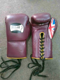 Pro-Am Professional Sparring Boxing Gloves by Proamboxinguk, lace-up design, padded for training and protection.
