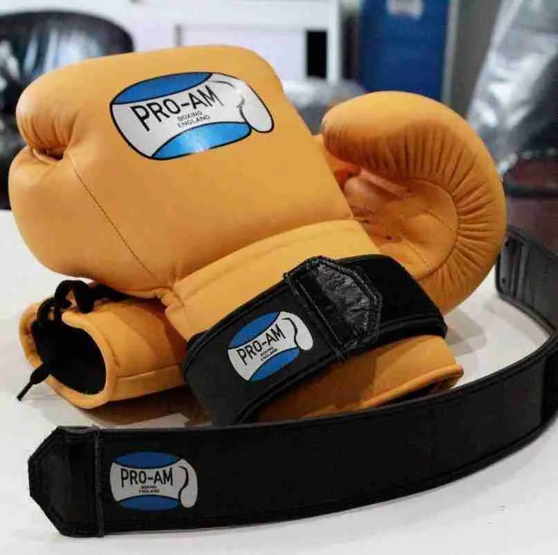 Proamboxinguk lace to velcro boxing glove conversion straps for boxing equipment, showing adjustable straps and secure fastening