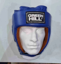 Greenhill IBA approved amateur boxing headguard by Proamboxinguk, featuring padded protection and adjustable straps for a secure fit.