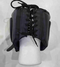 Pro-Am V-Shadow professional headguard showing padded head protection and adjustable strap, designed for boxing training and sparring.