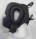 Pro-Am V-Shadow professional boxing headguard showing padded headgear with adjustable straps and branding details.
