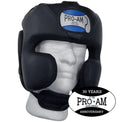 Pro-Am V-Shadow professional headguard, black headgear with padded design for boxing and martial arts training.