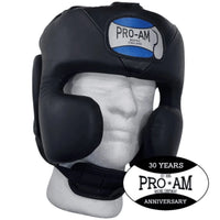 Pro-Am V-Shadow professional headguard, black headgear with padded design for boxing and martial arts training.