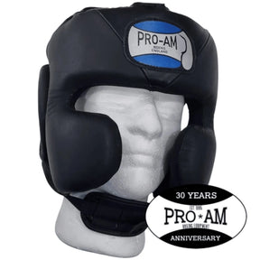 Pro-Am V-Shadow professional headguard, black headgear with padded design for boxing and martial arts training.