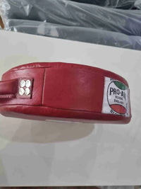 Medium Mexican leather punch shield for boxing, 35cm size by Proamboxinguk, showing the durable leather surface and padded handle.