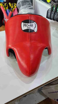 Pro-Am No Foul abdominal guard and groin protector for boxing, black protective gear with adjustable straps, by Proamboxinguk