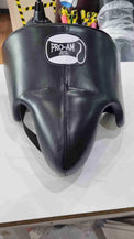Pro-Am No Foul Abdominal Guard in black, a boxing groin protector with padded cup and adjustable straps for secure fit.