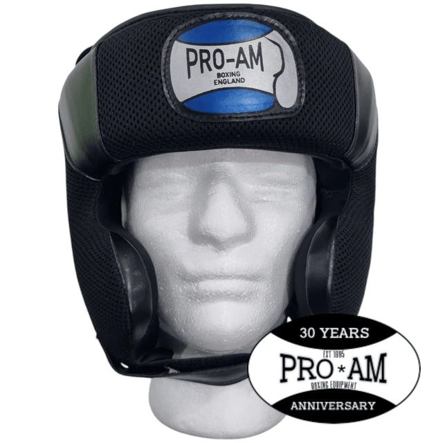 Pro-Am lightweight boxing headguard by Proamboxinguk, protective headgear for training and sparring sessions.