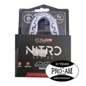 Proamboxinguk Safejawz Nitro boxing gumshield shown in black with clear mouthguard, designed for protective boxing gear.