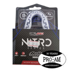 Proamboxinguk Safejawz Nitro boxing gumshield shown in black with clear mouthguard, designed for protective boxing gear.