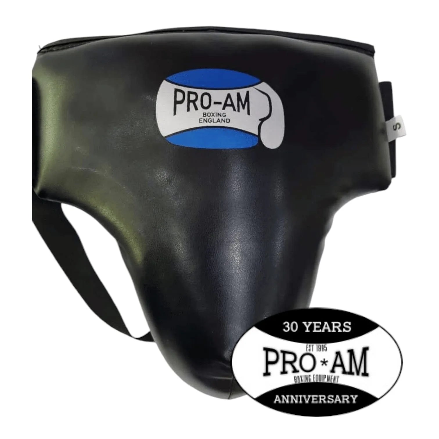 Pro-Am Amateur groin guard from Proamboxinguk featuring protective padding and adjustable straps for boxing safety.