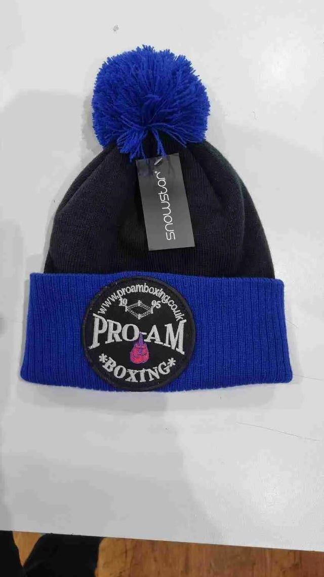 Pro-Am Boxing Bob Hat, black with white logo, casual sports cap from Proamboxinguk, adjustable strap and curved brim.