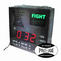 Proamboxinguk digital boxing gym timer displaying round and interval countdown on a digital screen.