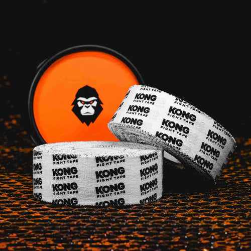Proamboxinguk Kong Fight Tape for boxing and MMA, showing black sports tape rolled on a white background.