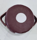 Small Mexican leather punch shield by Proamboxinguk showing sturdy leather construction and padded handles for boxing training.