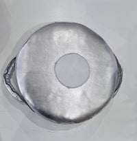 Small Mexican leather punch shield by Proamboxinguk with sturdy leather and padded handles for boxing training drills.