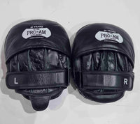 Pro-Am Micro Boxing Mitts by Proamboxinguk, close-up of foam padded training mitts for boxing practice and training.